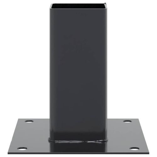 Основи за стълбове квадрат 4 бр прахово боядисана стомана