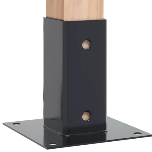 Основи за стълбове квадрат 12 бр прахово боядисана стомана