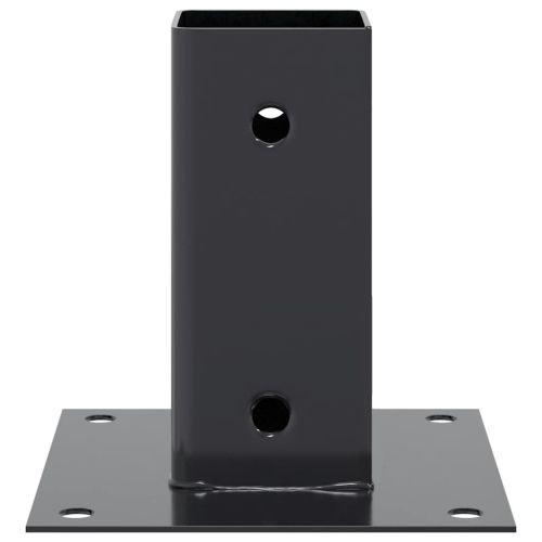 Основи за стълбове квадрат 12 бр прахово боядисана стомана