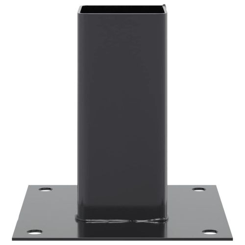 Основи за стълбове квадрат 12 бр прахово боядисана стомана