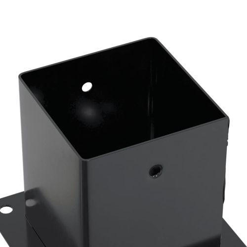 Основи за стълбове квадрат 12 бр прахово боядисана стомана