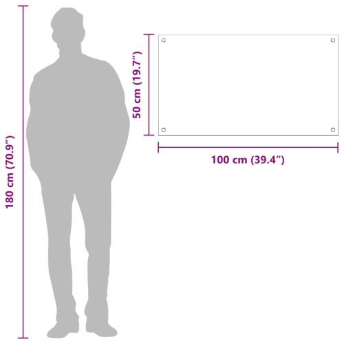 Кухненски гръб Светлосиво 100 x 50 cm закалено стъкло