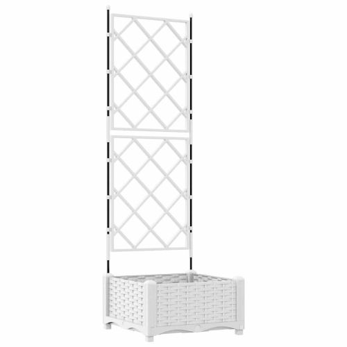 Градинска саксия Бял 40 x 40 x 125,5 см Пластмаса