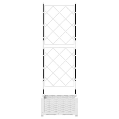 Градинска саксия Бял 40 x 40 x 125,5 см Пластмаса