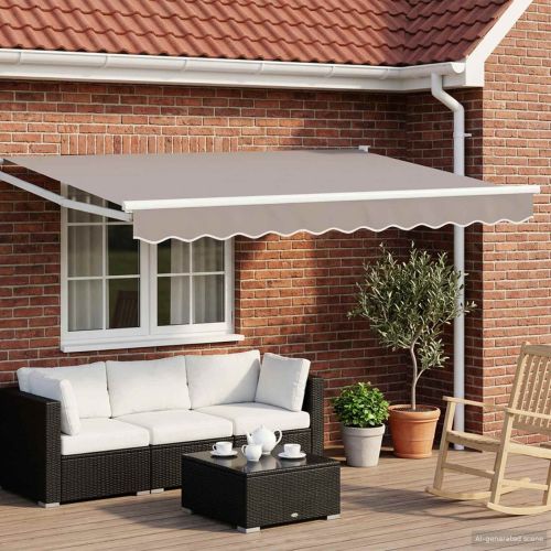 Ръчна разтегателна рамка за сенник Бял 3 x 2 m Алуминий