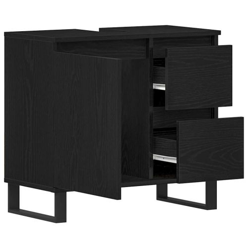 Шкаф за мивка в баня Черния дъб 65 x 33 x 60 см Инженерно дърво