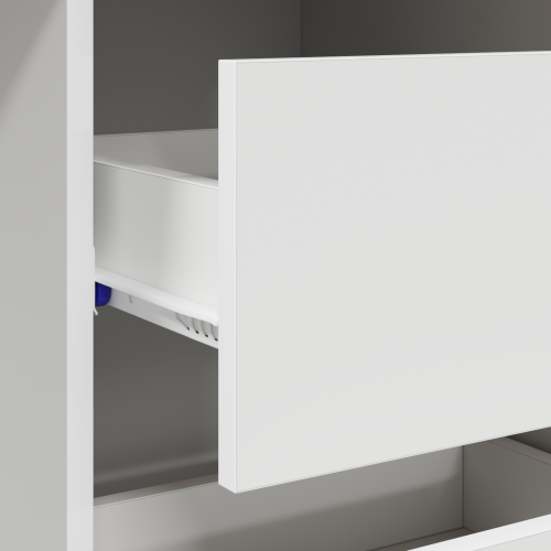 Бюро с чекмедже Бяло 90 x 37.5 x 75 см Инженерно дърво