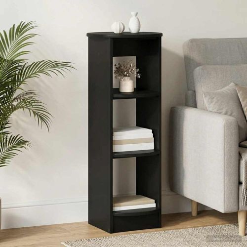 Страничен шкаф Черен 40 x 40 x 100 cm Инженерен дървен материал