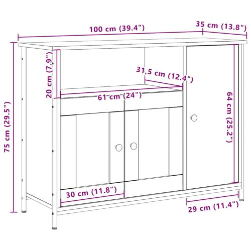 Служебен шкаф Дъб 100 x 35 x 75 см