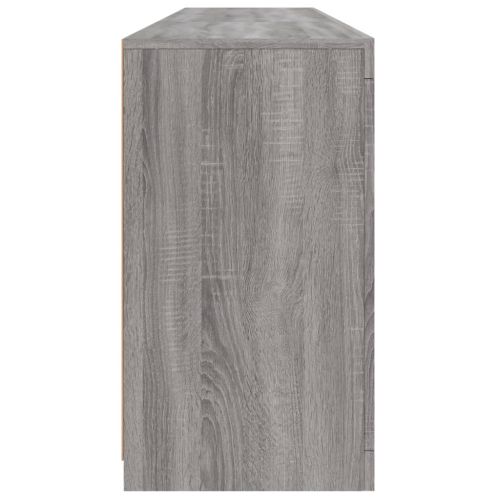 Сайдборд с LED светлини, сив сонома, 162x37x67 см