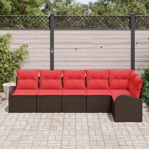 Градински Софа Комплект Кафяво полиратан