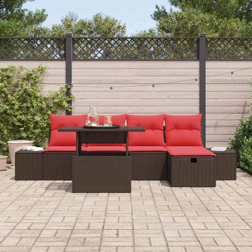 Градински Софа Комплект с възглавница 6 pcs полиратан