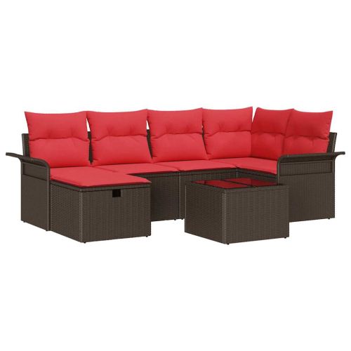 Градински Софа Комплект с възглавница 7 pcs Полиратан