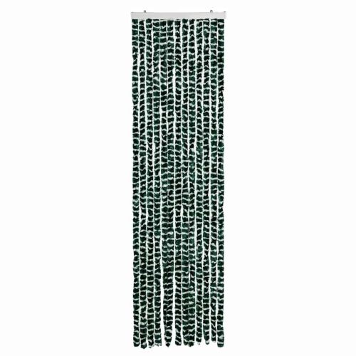 Ресни за врата против мухи, зелено и бяло, 56x200 см, шенил