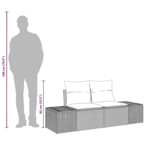 Градински диван с възглавница 184 x 62 x 69 см полиратан