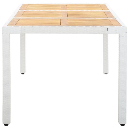 Градински трапезен комплект, 9 части, полиратан, бял