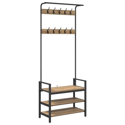 Закачалка за палта с рафт Дъб 75 x 34 x 184 см Инженерно дърво