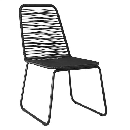 Градински трапезен комплект, 5 части, черен