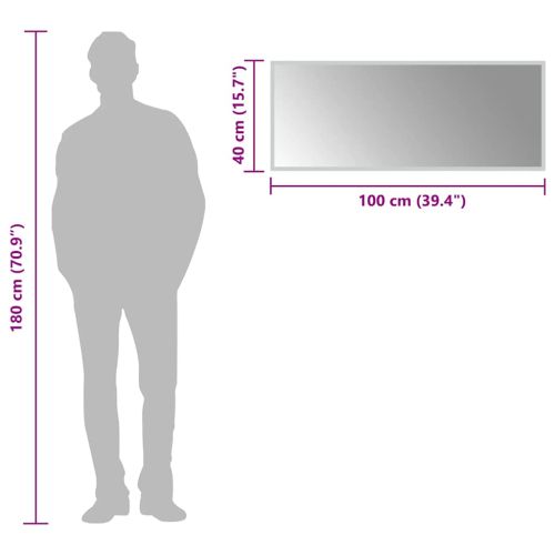 LED огледало за баня, 100x40 см