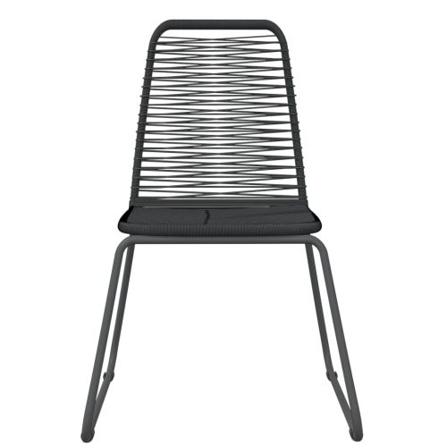 Градински трапезен комплект, 9 части, черен