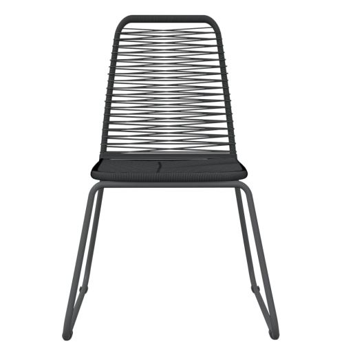 Градински трапезен комплект, 5 части, черен