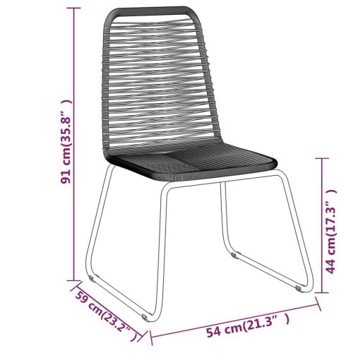 Градински трапезен комплект, 5 части, черен
