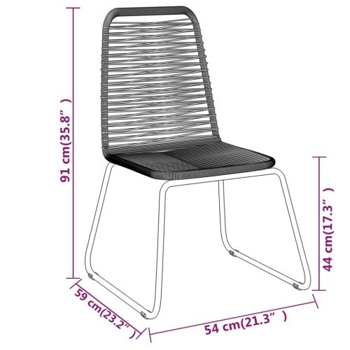 Градински трапезен комплект, 5 части, черен