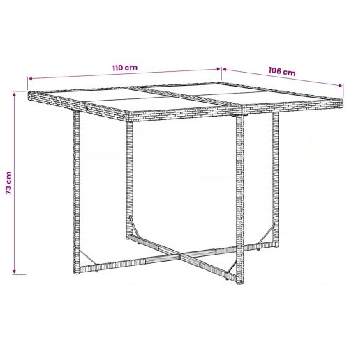 Градински трапезен комплект възглавници 5 части черен полиратан