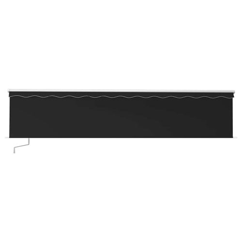 Ръчно прибиращ се сенник с щора и LED, 6x3 м, антрацит