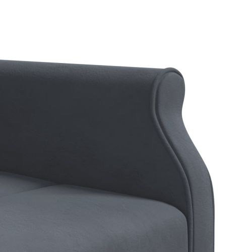 Г-образно разтегателно канапе тъмносиво 271x140x70 см кадифе