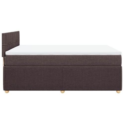 Боксспринг легло с матрак, тъмнокафяво, 160x200 см, плат