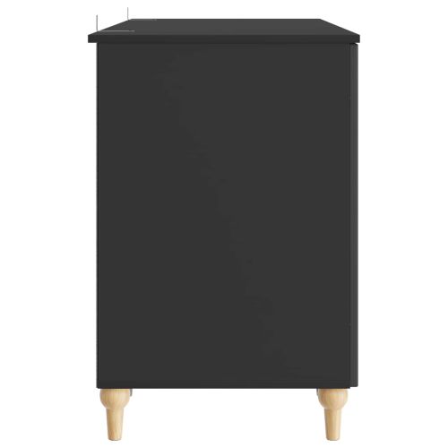 Бюро с рафт Черно 142,5 x 50 x 75 см Инженерна дървесина