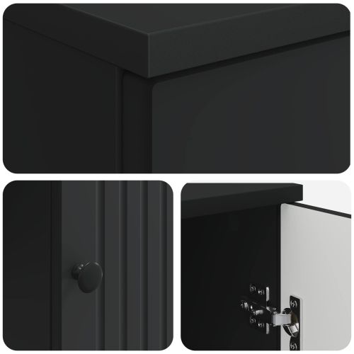 Бюро с рафт Черно 142,5 x 50 x 75 см Инженерна дървесина