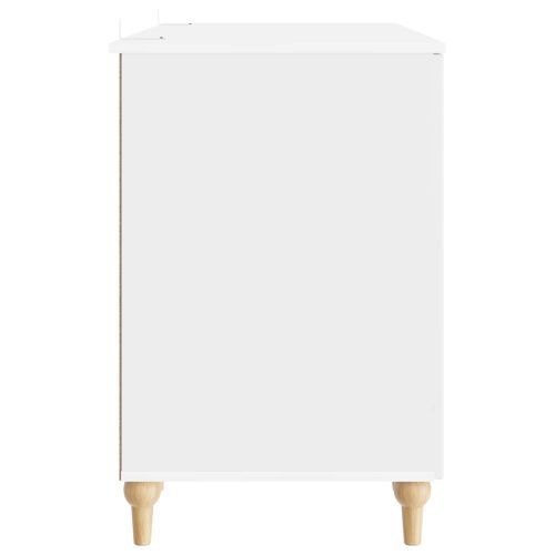 Бюро с рафт Гланц бяло 142,5 x 50 x 75 см Инженерна дървесина