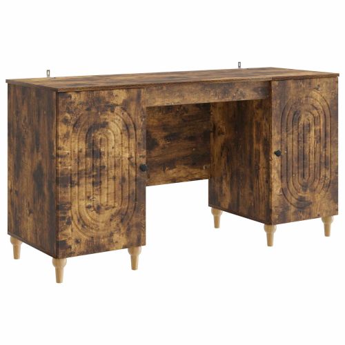 Бюро с рафт Опушен дъб 142,5 x 50 x 75 см Инженерна дървесина