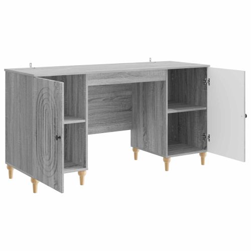 Бюро с рафт Сива сонома 142,5 x 50 x 75 см Инженерна дървесина