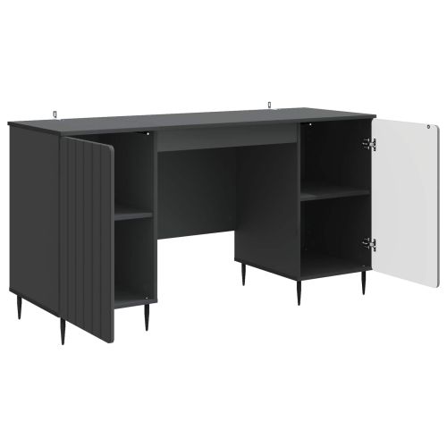 Бюро с рафт Черно 142,5 x 50 x 75 см Инженерна дървесина