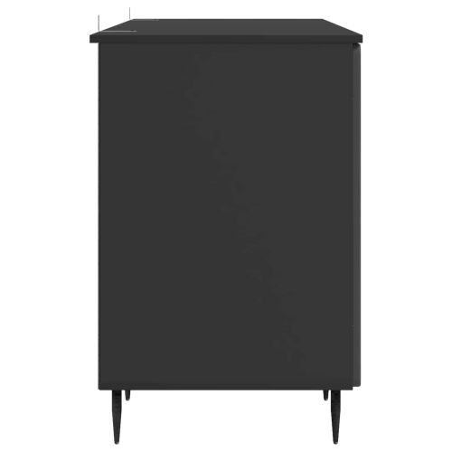 Бюро с рафт Черно 142,5 x 50 x 75 см Инженерна дървесина