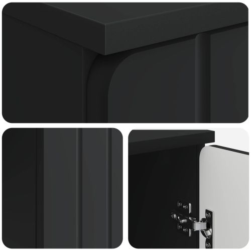 Бюро с рафт Черно 142,5 x 50 x 75 см Инженерна дървесина