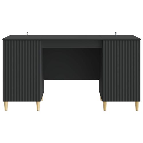 Бюро с рафт Черно 142,5 x 50 x 75 см Инженерна дървесина