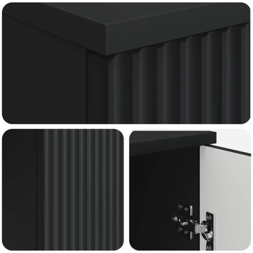 Бюро с рафт Черно 142,5 x 50 x 75 см Инженерна дървесина