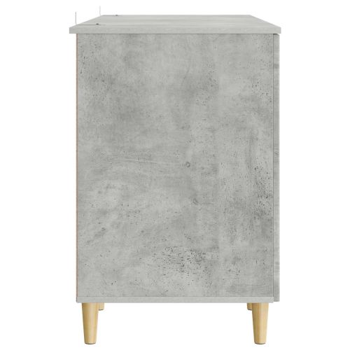 Бюро с рафт Бетонно сиво 142,5 x 50 x 75 см Инженерна дървесина