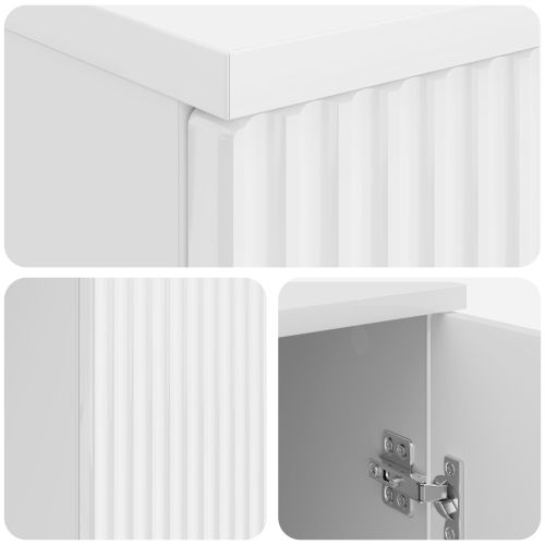 Бюро с рафт Бял гланц 142,5 x 50 x 75 см Инженерна дървесина