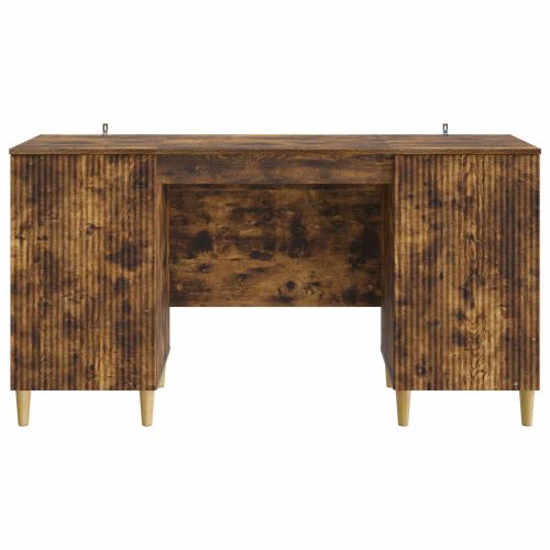 Бюро с рафт Опушен дъб 142,5 x 50 x 75 см Инженерна дървесина