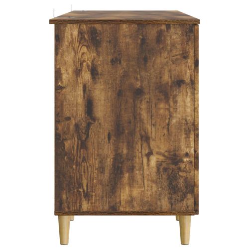 Бюро с рафт Опушен дъб 142,5 x 50 x 75 см Инженерна дървесина