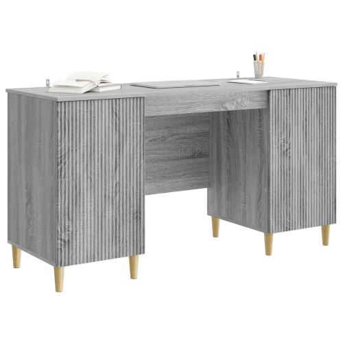 Бюро с рафт Сива сонома 142,5 x 50 x 75 см Инженерна дървесина