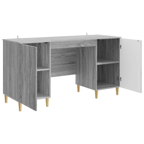 Бюро с рафт Сива сонома 142,5 x 50 x 75 см Инженерна дървесина
