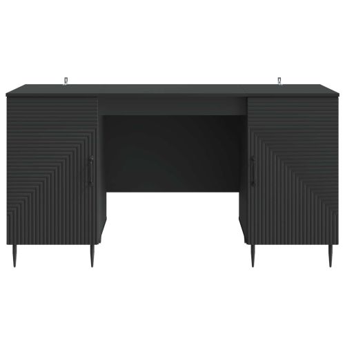 Бюро с рафт Черно 142,5 x 50 x 75 см Инженерна дървесина