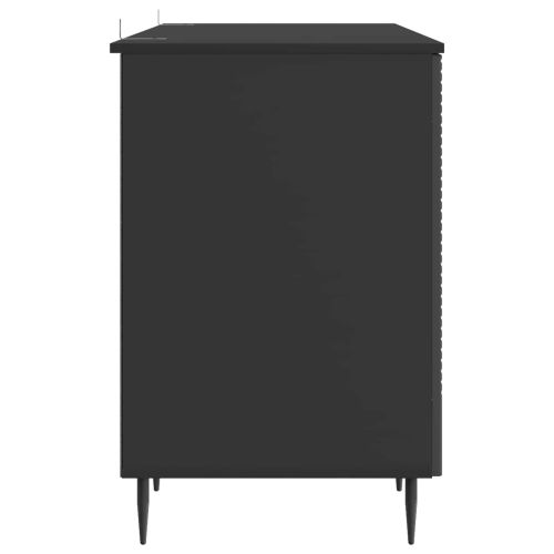 Бюро с рафт Черно 142,5 x 50 x 75 см Инженерна дървесина
