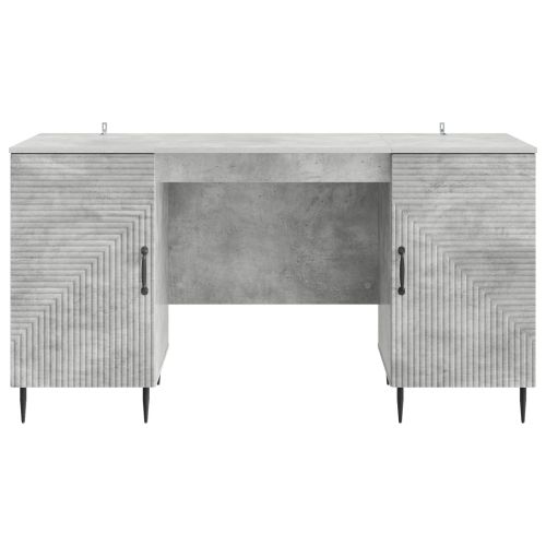 Бюро с рафт Бетонно сиво 142,5 x 50 x 75 см Инженерна дървесина